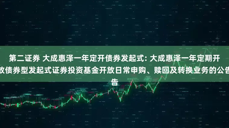 第二证券 大成惠泽一年定开债券发起式: 大成惠泽一年定期开放债券型发起式证券投资基金开放日常申购、赎回及转换业务的公告