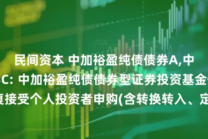 民间资本 中加裕盈纯债债券A,中加裕盈纯债债券C: 中加裕盈纯债债券型证券投资基金恢复接受个人投资者申购(含转换转入、定期定额投资)业务的公告